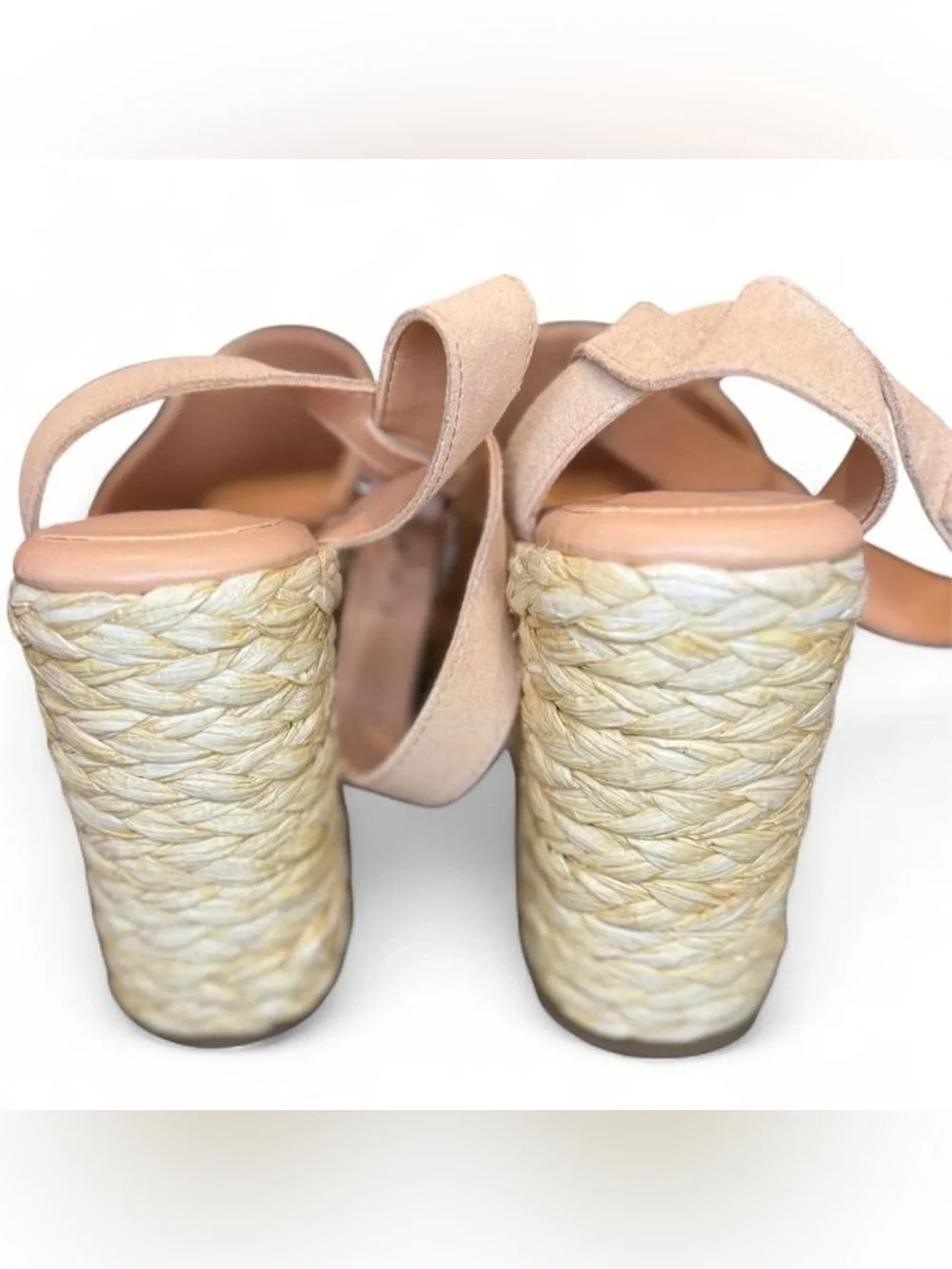Marc Fisher LTD Nelly Espadrille Wedge Sandals Peach Suede